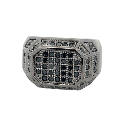 All Black Champion CZ Ring .925 Sterling Silver