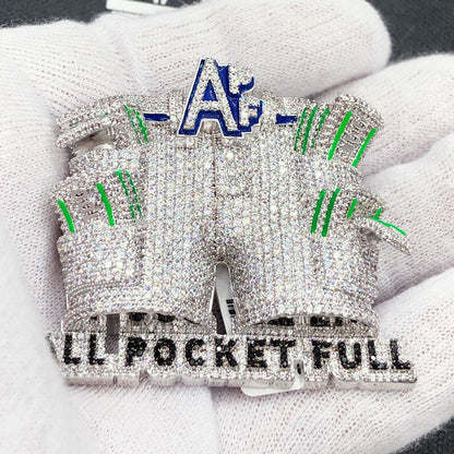 All Pockets Full CZ Hip Hop Bling Iced Out Pendant