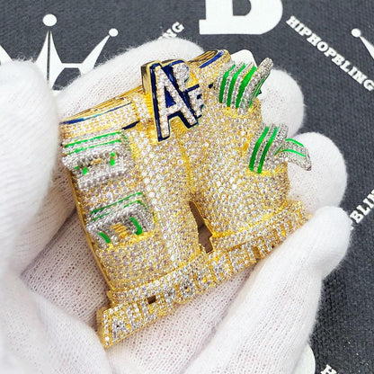 All Pockets Full CZ Hip Hop Bling Iced Out Pendant