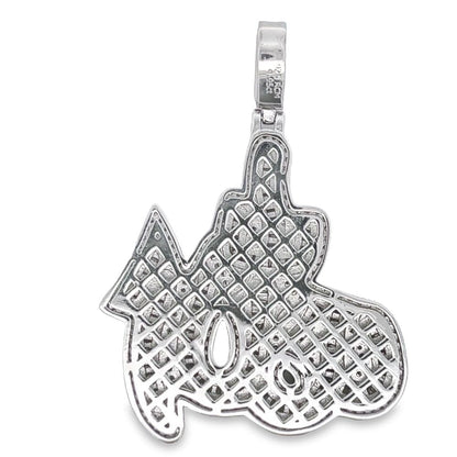 Allah Baguette 4.95cttw VVS Moissanite Pendant .925 Sterling Silver