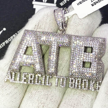 Allergic to Broke ATB CZ Hip Hop Bling Bling Pendant