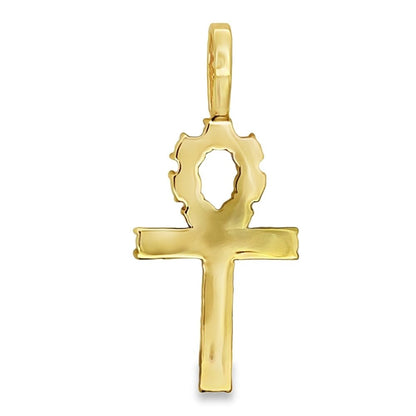 Ankh Tennis Cross CZ Iced Out Pendant