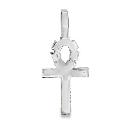 Ankh Tennis Cross CZ Iced Out Pendant