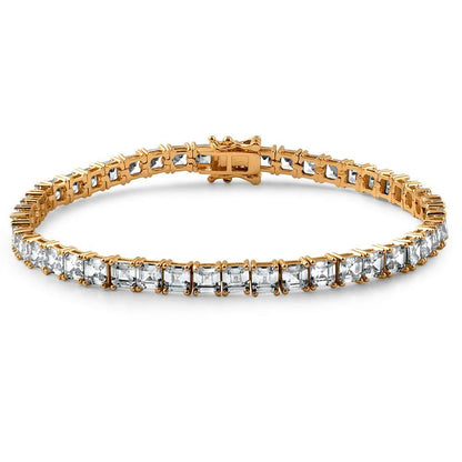 Asscher Cut CZ Tennis Bracelet Prong Set