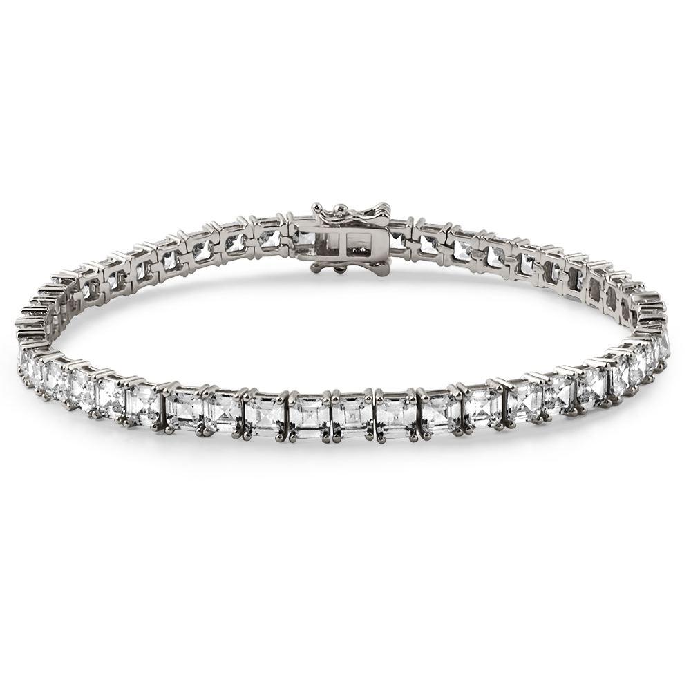 Asscher Cut CZ Tennis Bracelet Prong Set