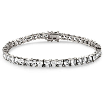 Asscher Cut CZ Tennis Bracelet Prong Set