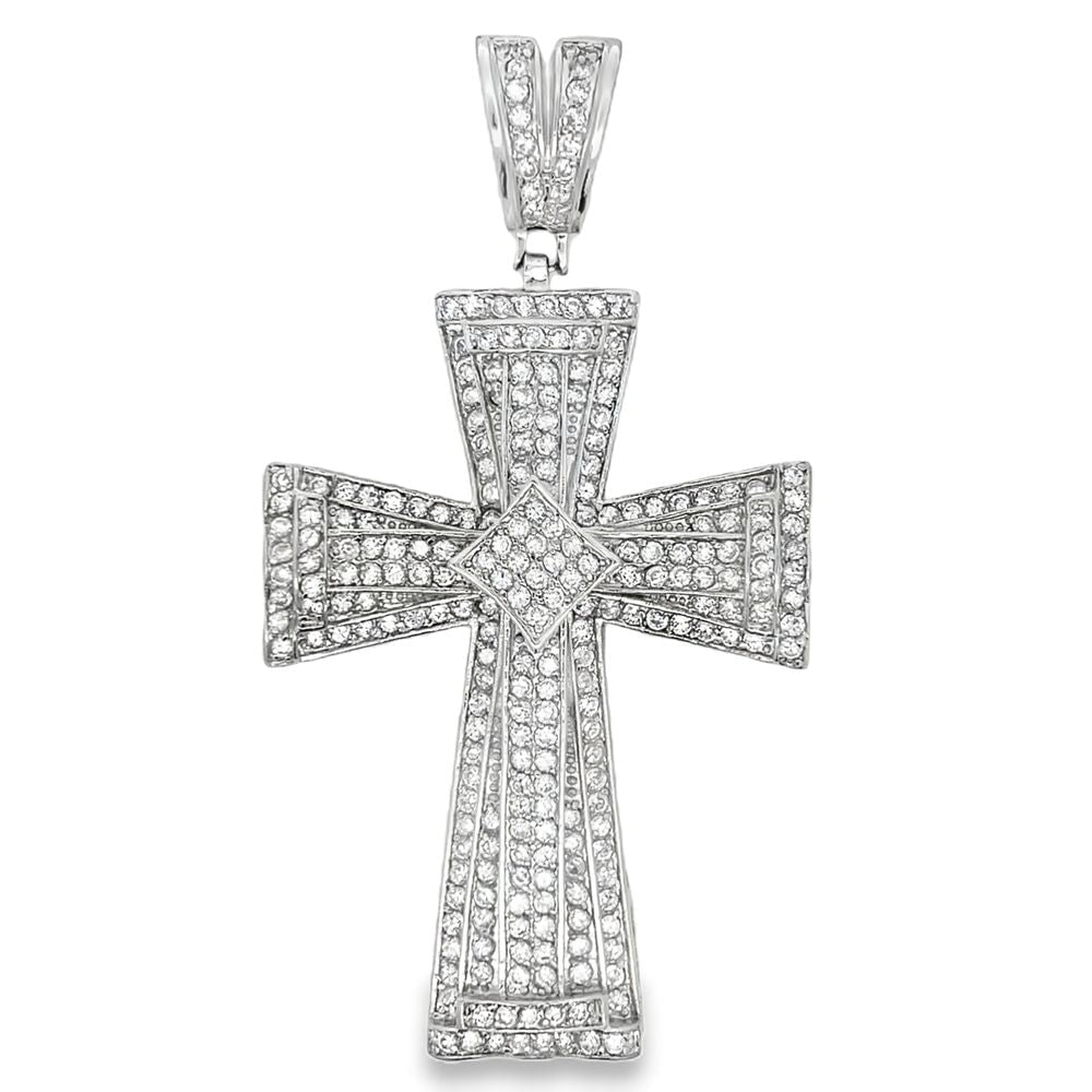 Ax Cross CZ Iced Out Pendant