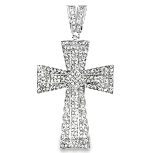 Ax Cross CZ Iced Out Pendant