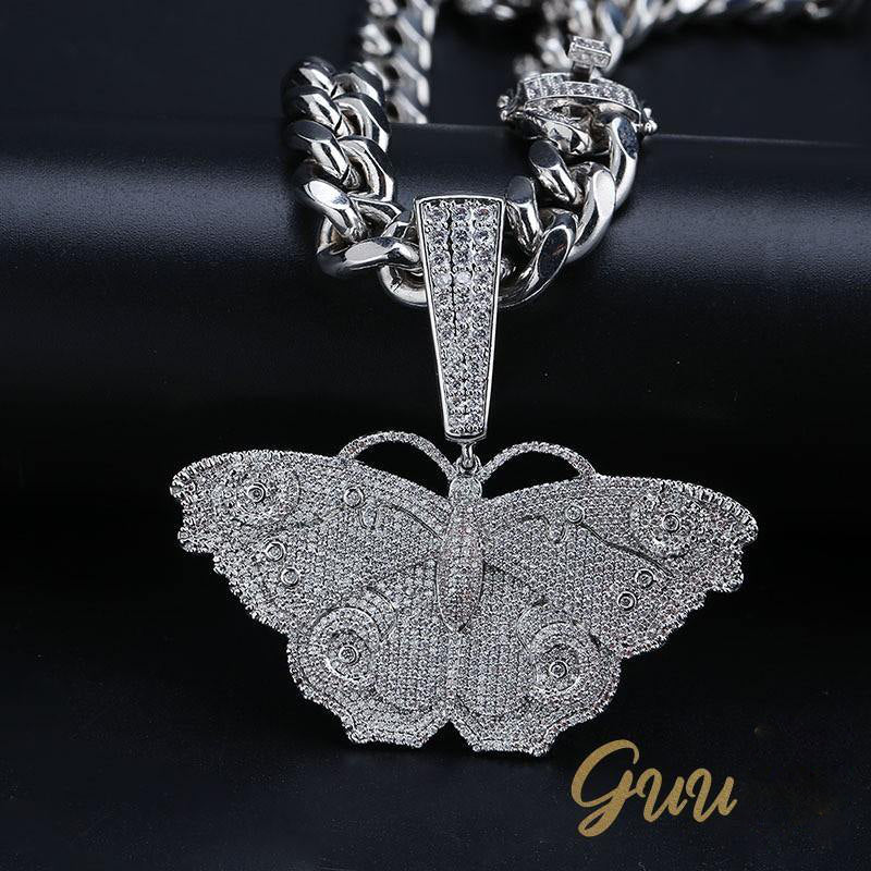 18K Gold-Plated Micro Inlay  AAA CZ Butterfly Pendant