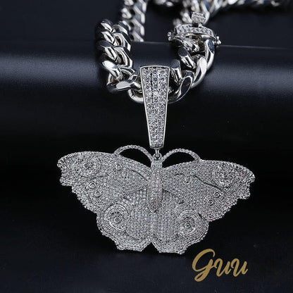 18K Gold-Plated Micro Inlay  AAA CZ Butterfly Pendant