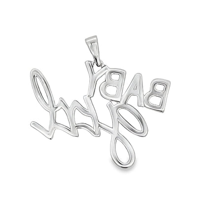 Baby Girl Iced Out Moissanite Pendant .925 Sterling Silver