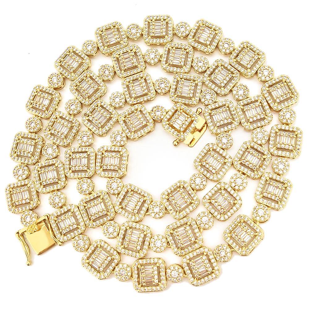 Baguette and Cluster Link CZ Iced Bling Chain