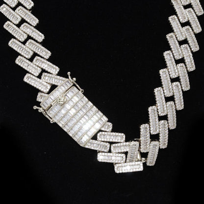 Baguette Bar Cuban CZ Hip Hop Bling Bling Chain