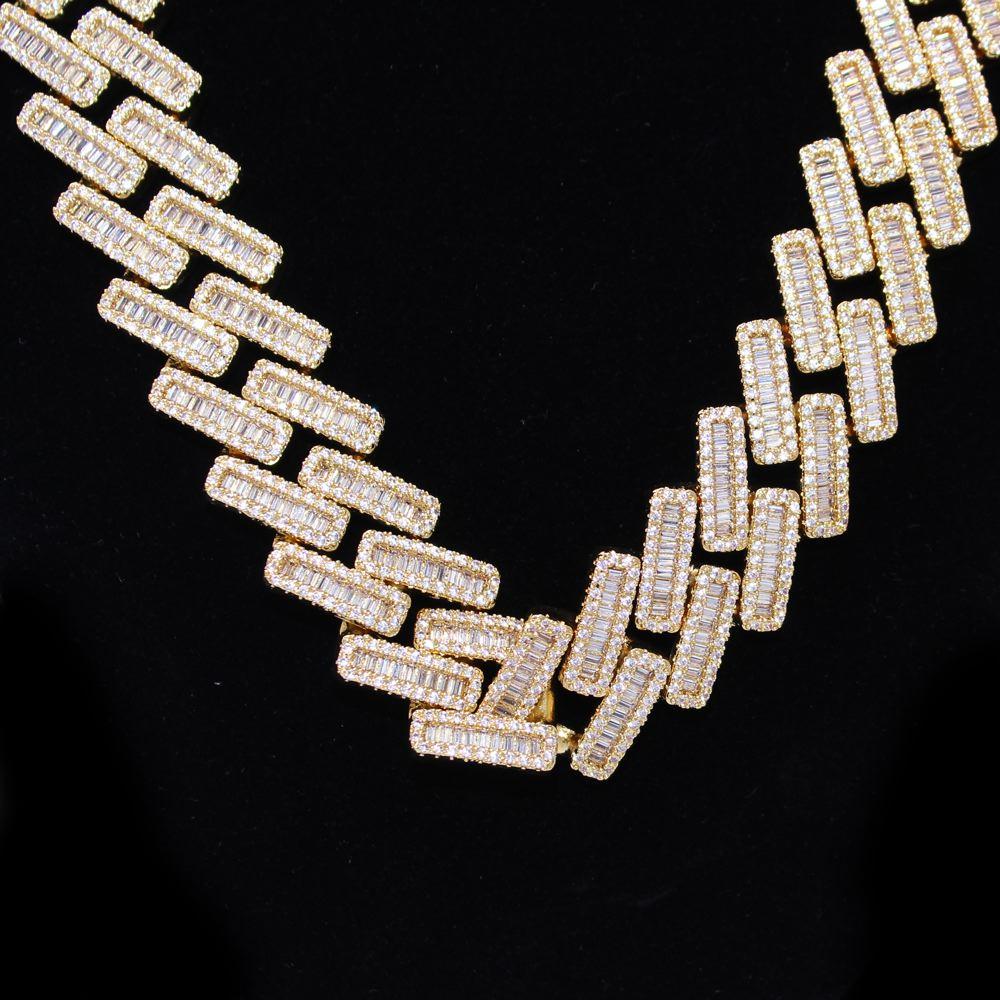 Baguette Bar Cuban CZ Hip Hop Bling Bling Chain