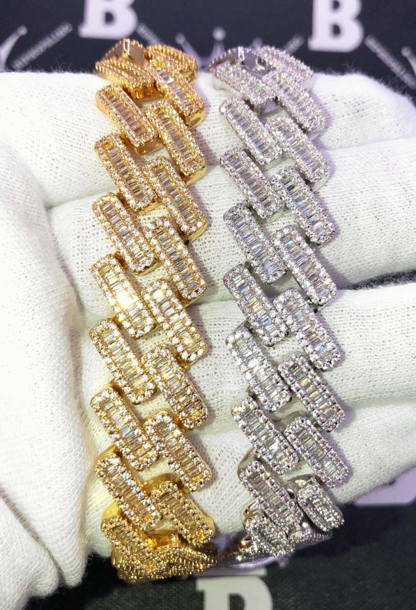 Baguette Bar Cuban CZ Hip Hop Bling Bling Chain