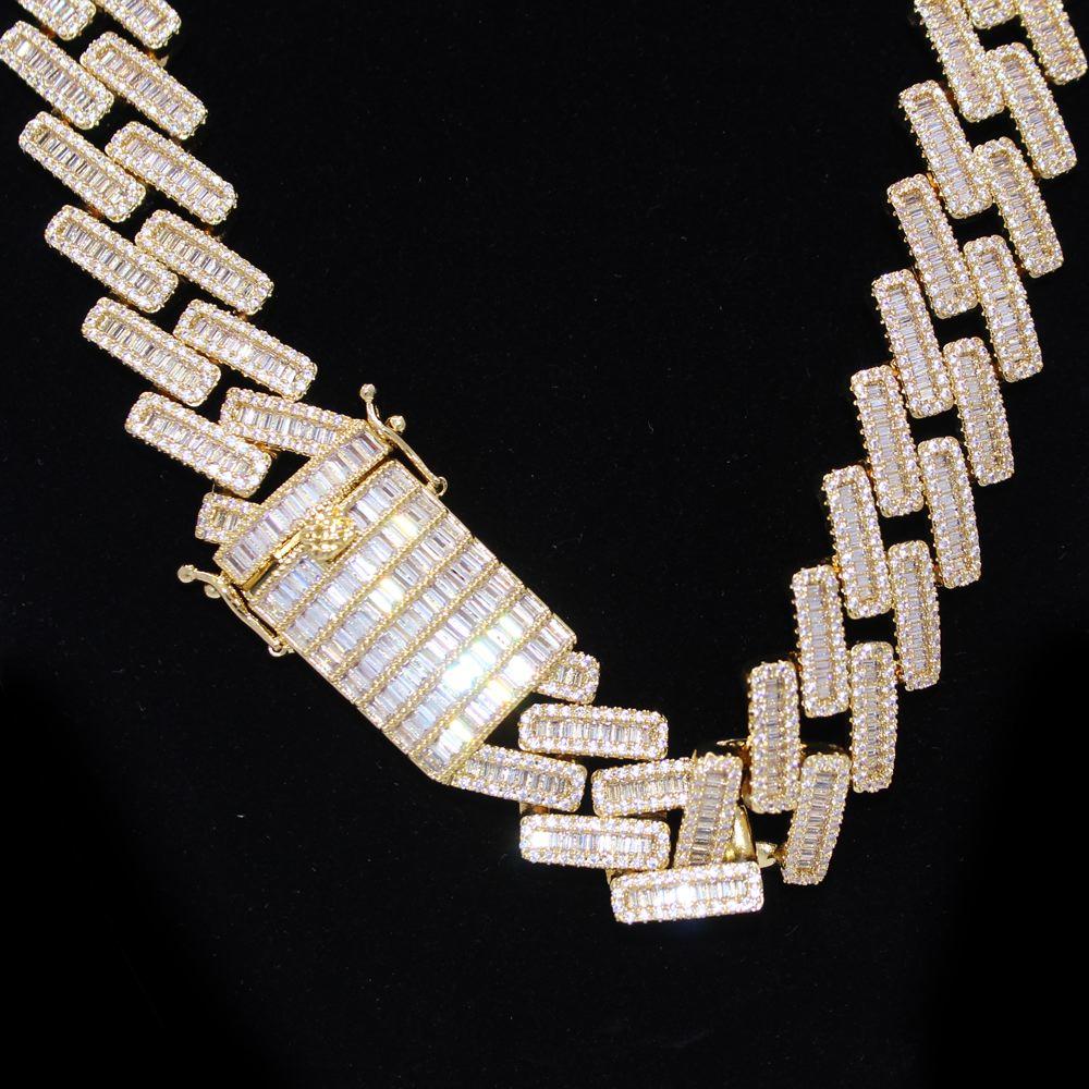 Baguette Bar Cuban CZ Hip Hop Bling Bling Chain