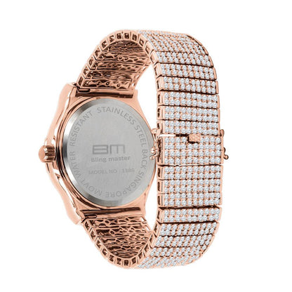 Baguette Bezel 10 Row CZ Band Iced Out Watch