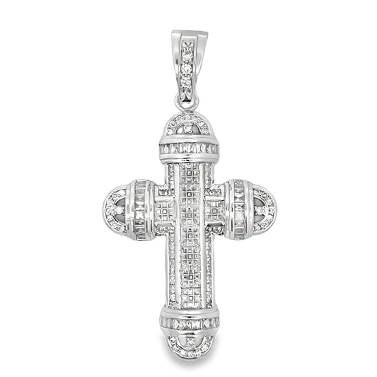 Baguette Cathedral Cross CZ Iced Out Pendant