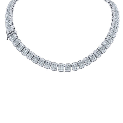 Baguette Center Link CZ Iced out Chain .925 Sterling Silver