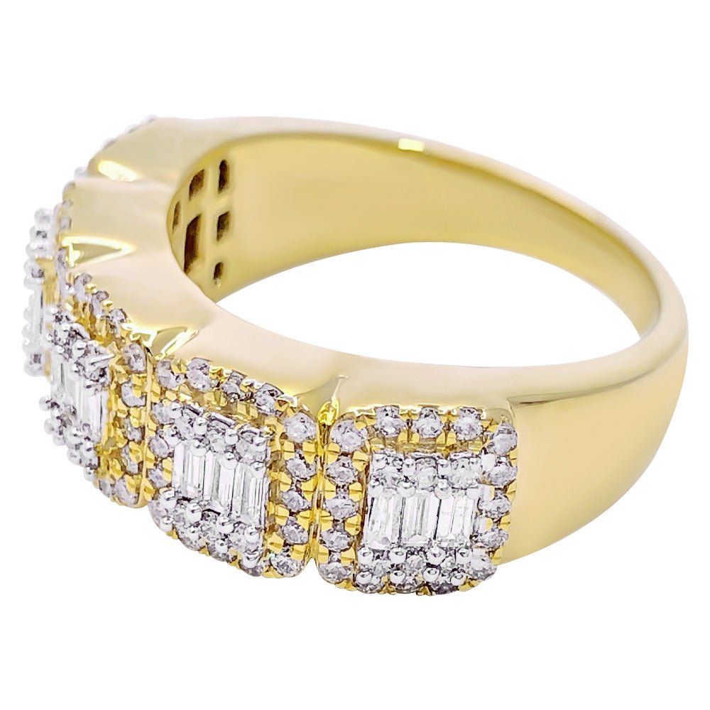 Baguette Cluster .90cttw Diamond Ring 10K Gold