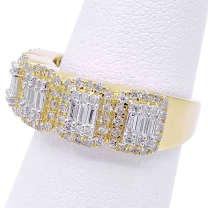 Baguette Cluster .90cttw Diamond Ring 10K Gold