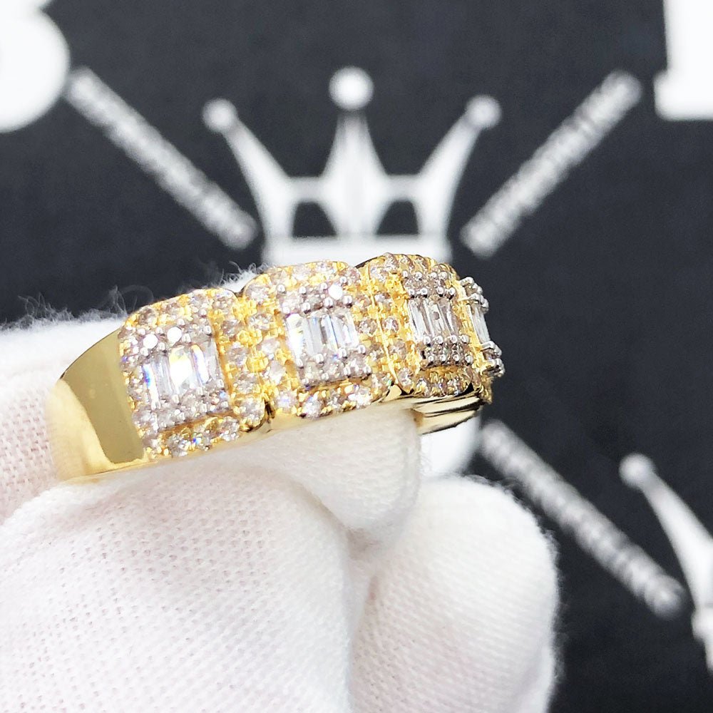 Baguette Cluster .90cttw Diamond Ring 10K Gold