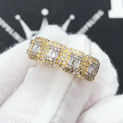 Baguette Cluster .90cttw Diamond Ring 10K Gold