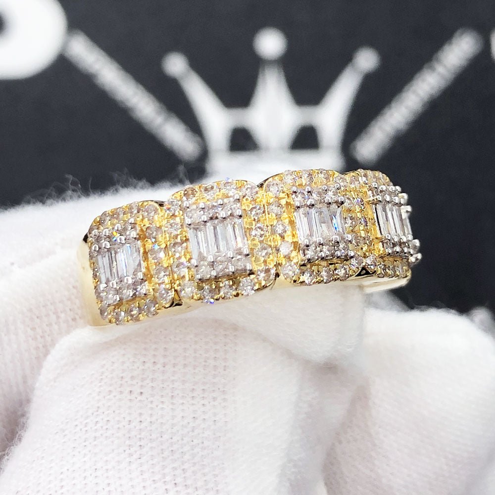 Baguette Cluster .90cttw Diamond Ring 10K Gold