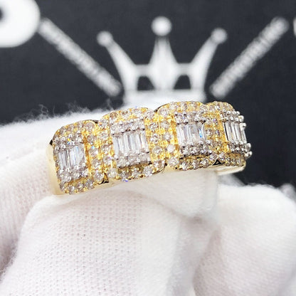 Baguette Cluster .90cttw Diamond Ring 10K Gold
