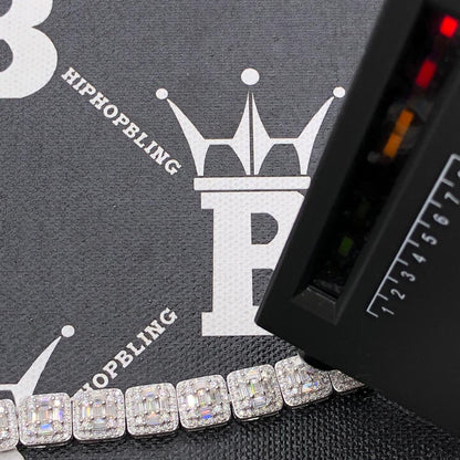Baguette Cluster Moissanite Bracelet Iced Out .925 Sterling Silver
