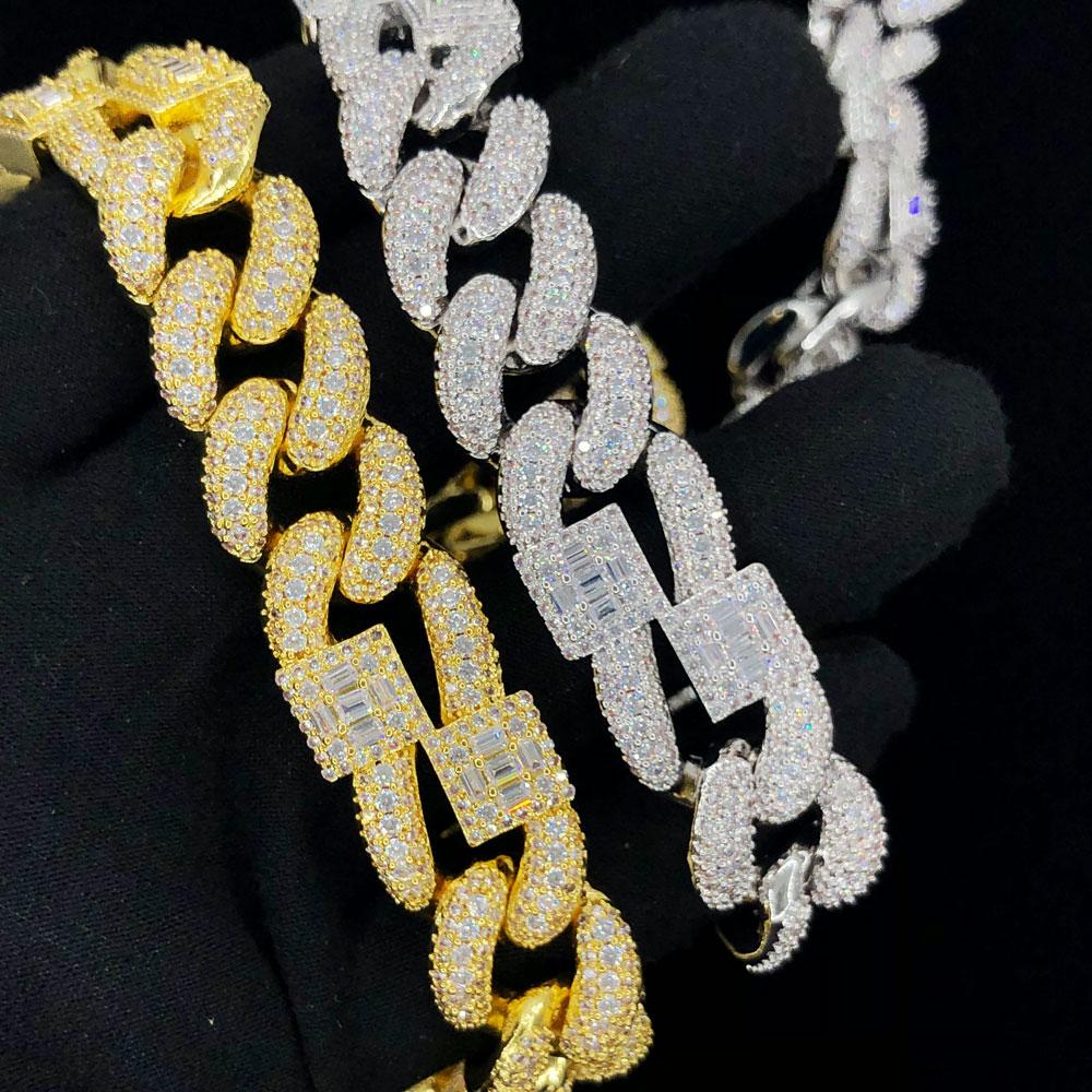 Baguette Cluster & Pave Cuban Bling Bling CZ Iced Out Chain