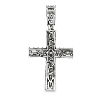 Baguette Cylinder Cross CZ Hip Hop Iced Out Pendant