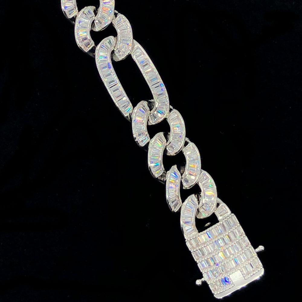 Baguette Figaro Link CZ Iced Out Hip Hop Bracelet