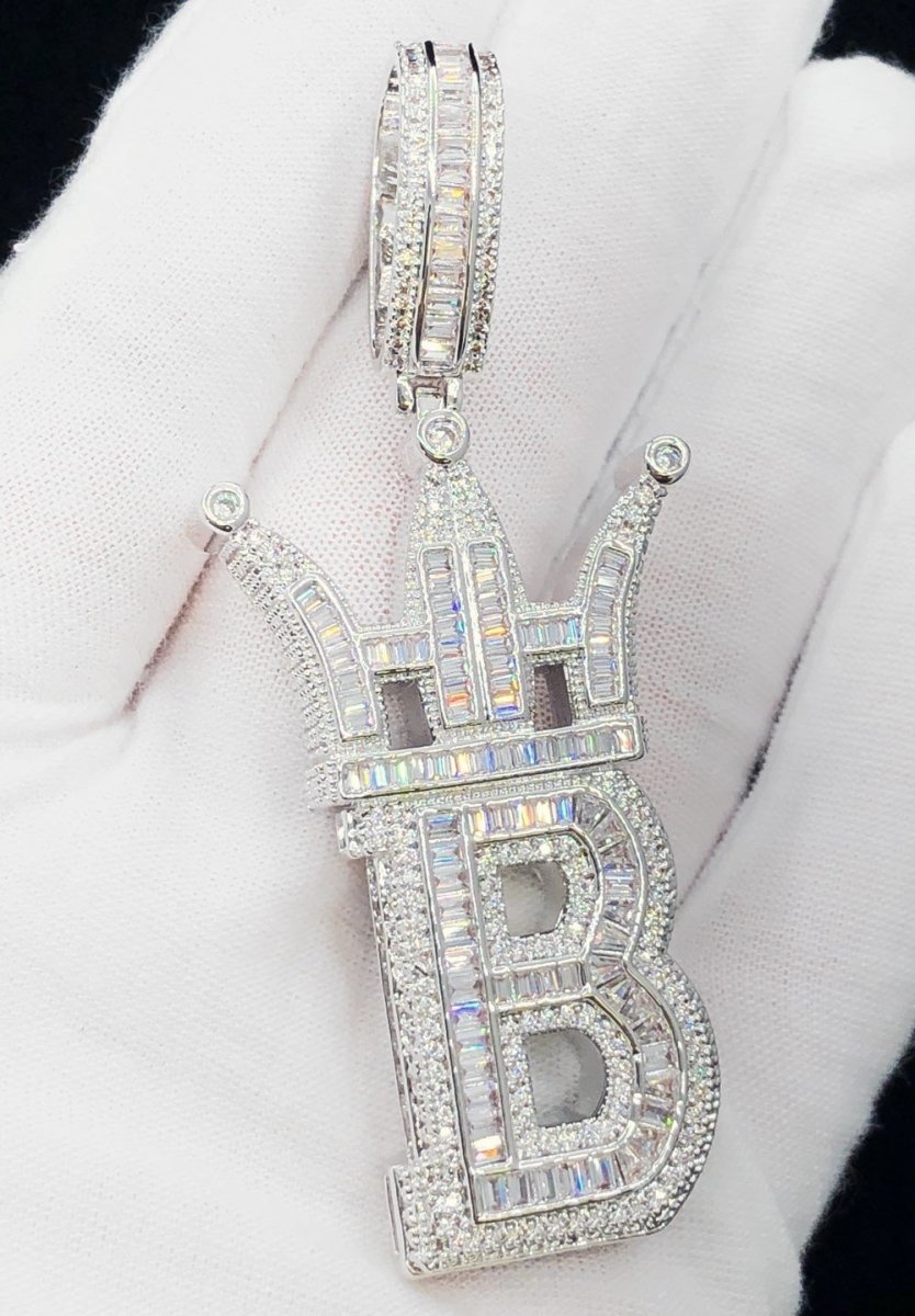 Baguette Hip Hop Bling Logo Pendant