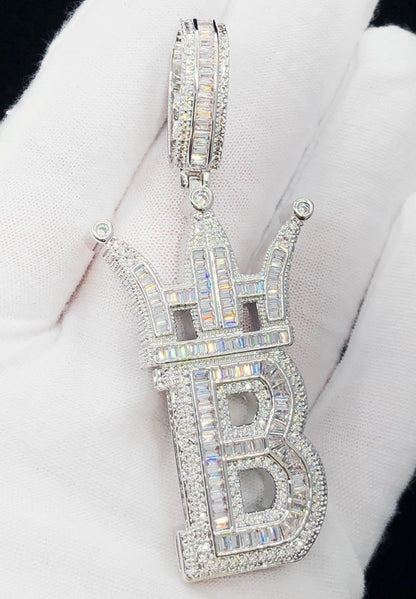 Baguette Hip Hop Bling Logo Pendant