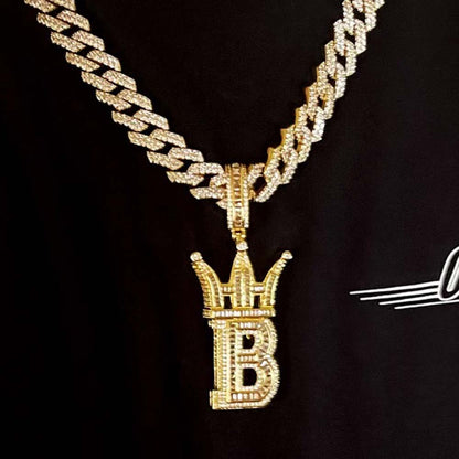 Baguette Hip Hop Bling Logo Pendant
