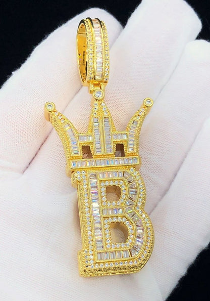 Baguette Hip Hop Bling Logo Pendant