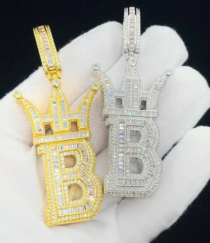 Baguette Hip Hop Bling Logo Pendant