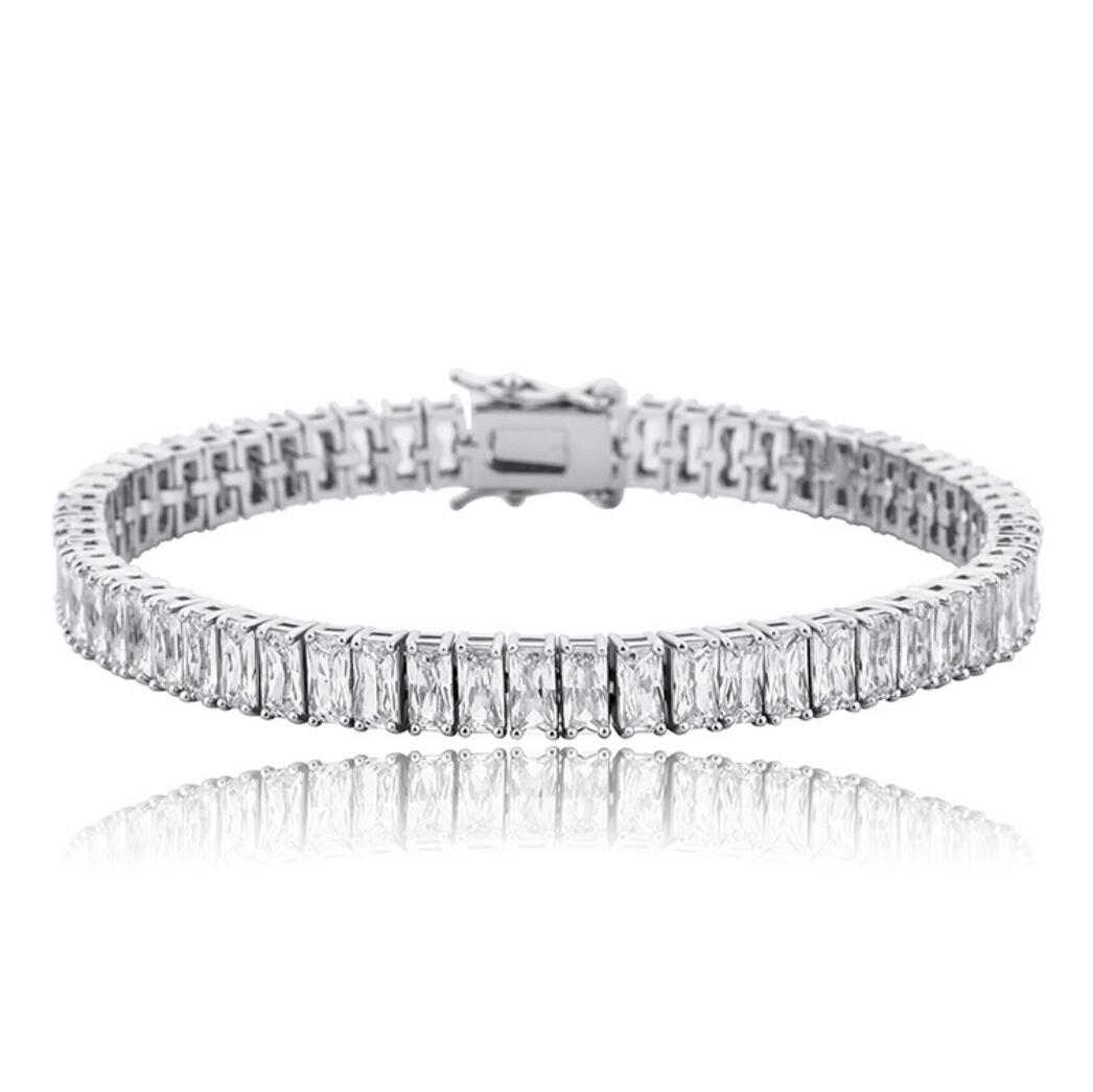 Baguette Iced Out Hip Hop Tennis Bracelet