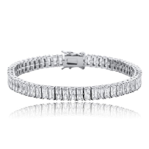 Baguette Iced Out Hip Hop Tennis Bracelet