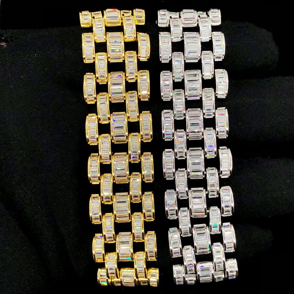 Baguette Jubilee CZ Iced Out Hip Hop Bling Bracelet