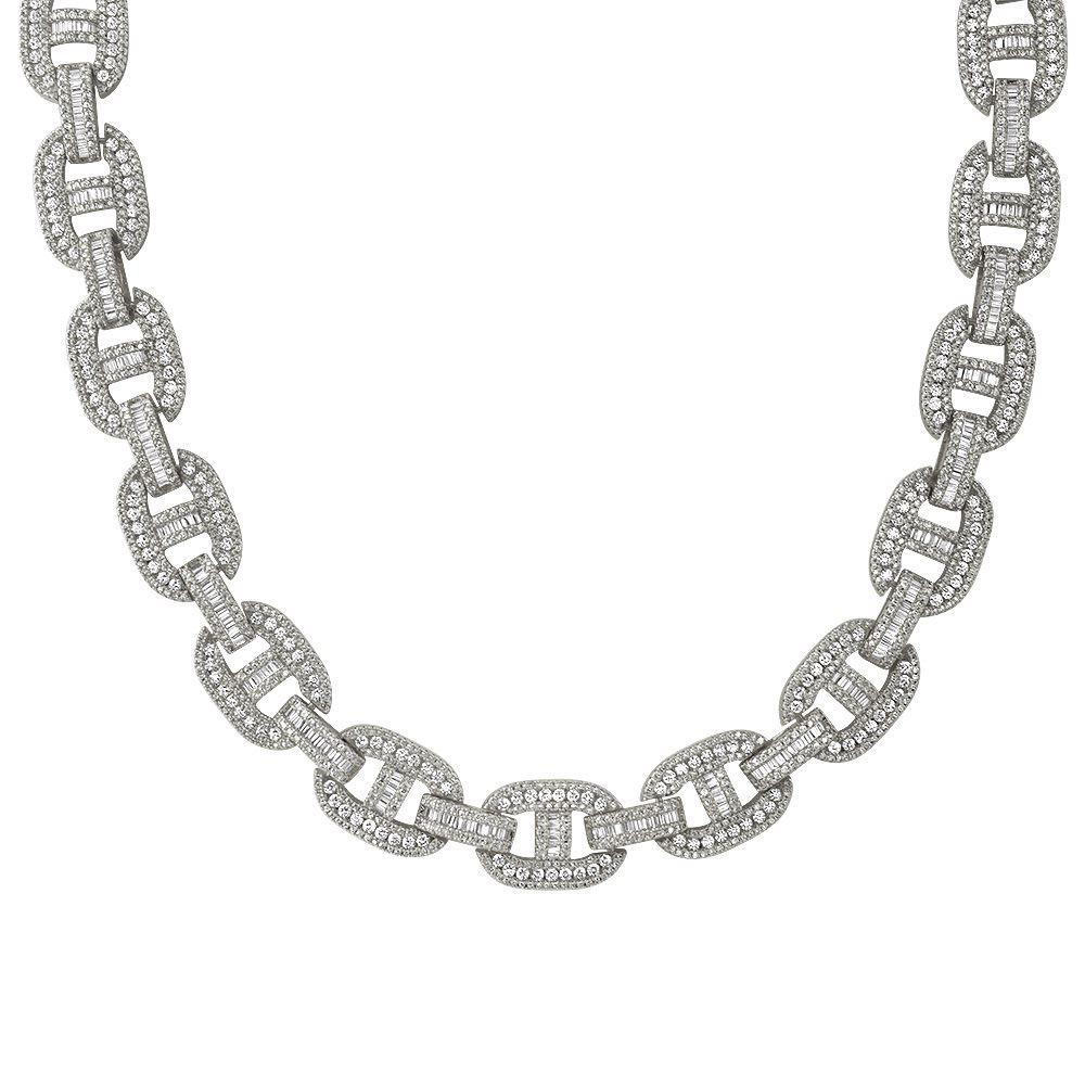 Baguette Mariner CZ Bling Bling Chain White / Yellow Gold