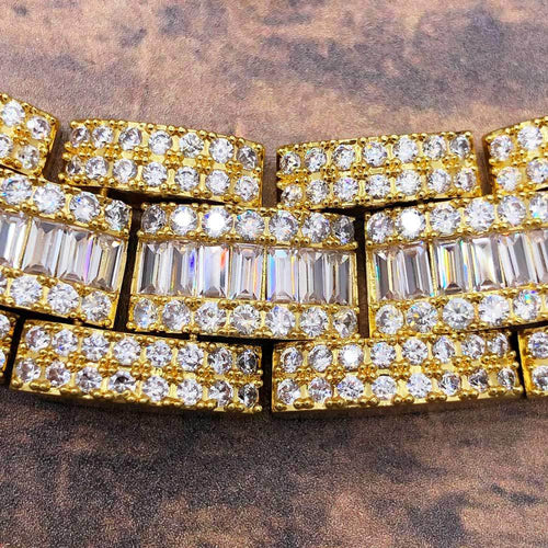 Baguette Oyster Bling Bling CZ Iced Out Chain