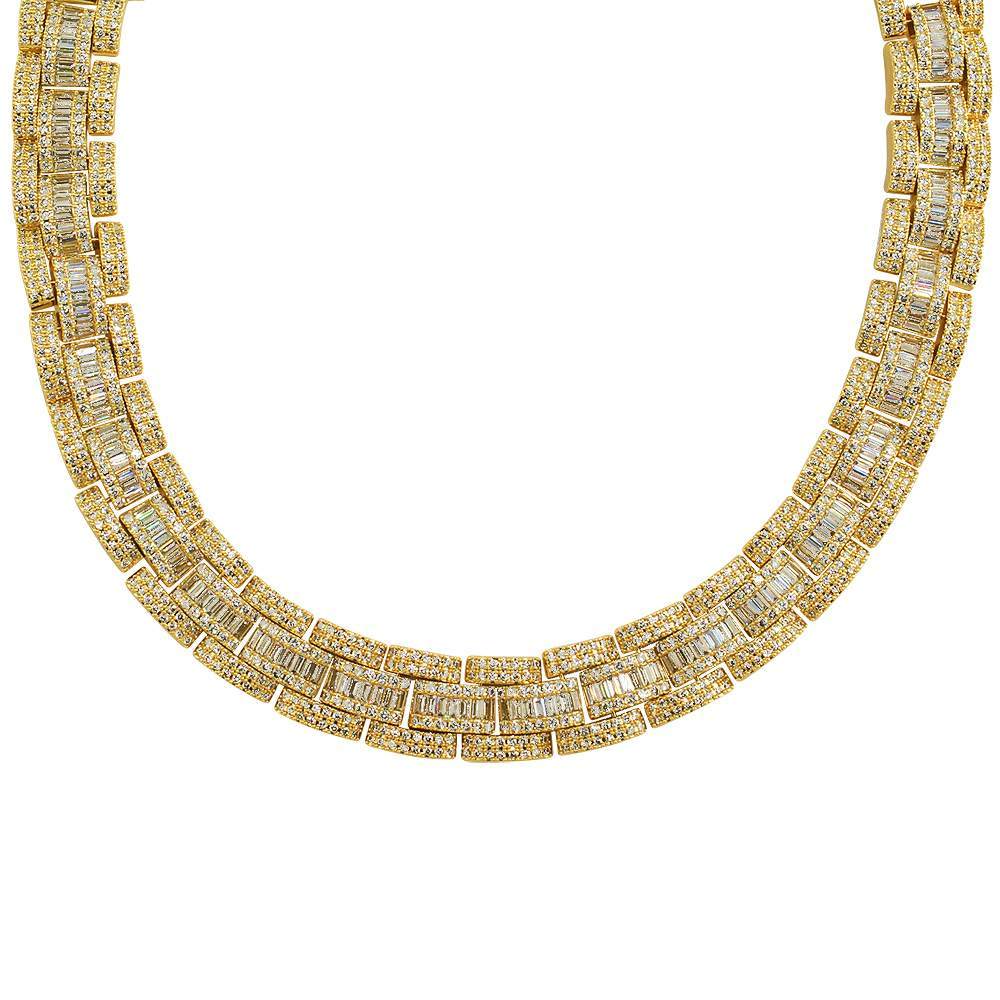 Baguette Oyster Bling Bling CZ Iced Out Chain