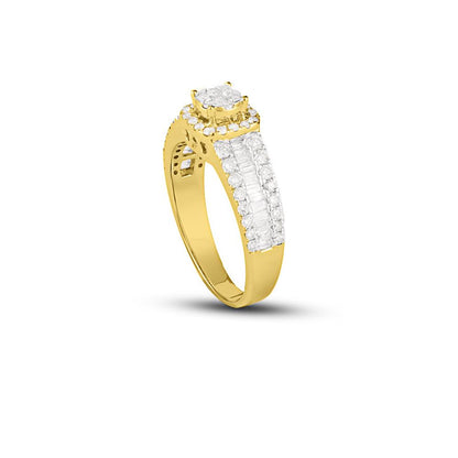 Baguette Solitaire Diamond Ring 1.37cttw 10K Yellow Gold