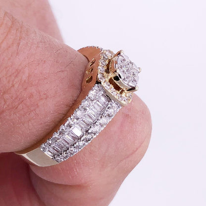 Baguette Solitaire Diamond Ring 1.37cttw 10K Yellow Gold