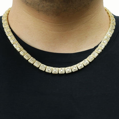 Baguette Square Cluster Link CZ Iced Out Chain