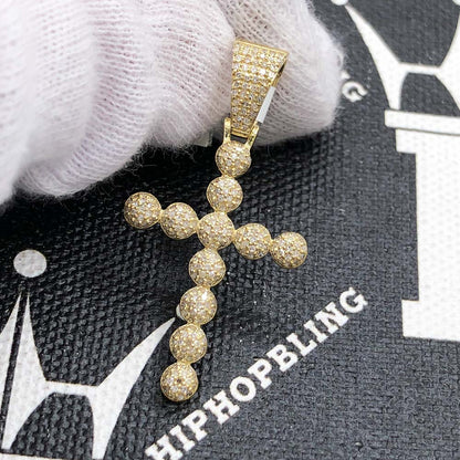 Ball Cross Diamond Pendant .53cttw 10K Yellow Gold