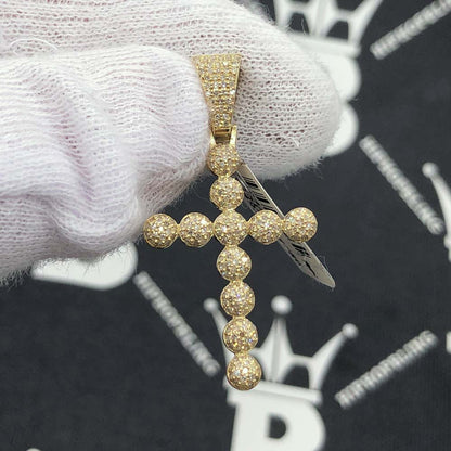 Ball Cross Diamond Pendant .53cttw 10K Yellow Gold