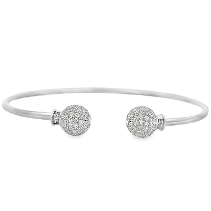 Ball CZ Bracelet .925 Sterling Silver